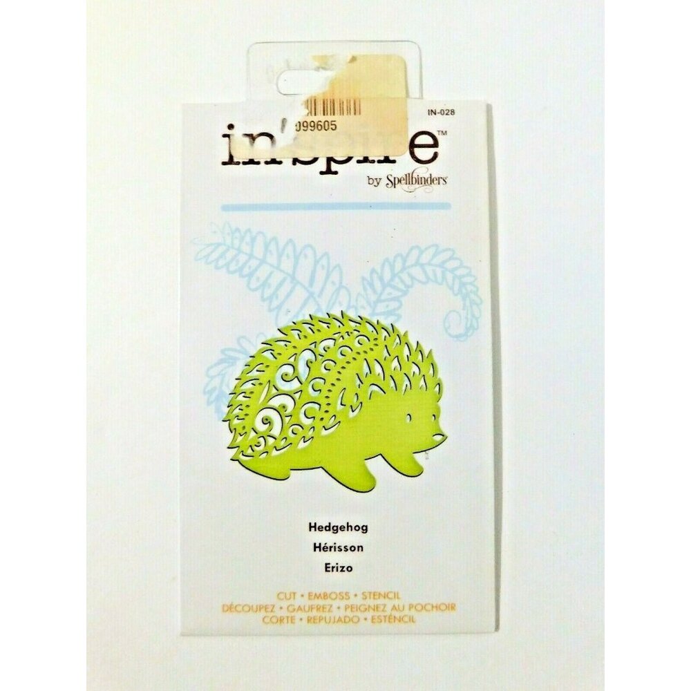 Spellbinders In’spire Die Hedgehog Cut Emboss Stencil IN-028